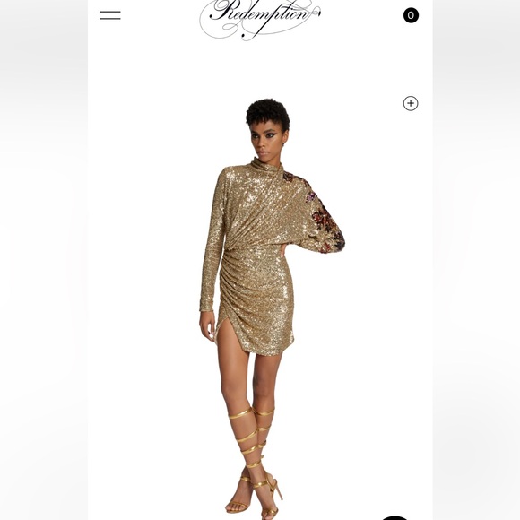 NWT Redemption SEQUINS MINI DRESS WITH SHOULDER EMBROIDERY US 6 - Picture 7 of 10
